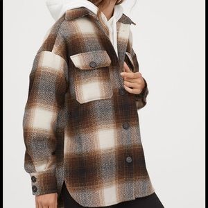 Oversized plaid shacket